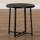 Baxton Studio Sadiya Modern Industrial Black Finished Metal Outdoor Side Table