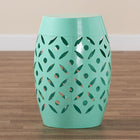 Baxton Studio Hallie Modern and Contemporary Aqua Finished Metal Outdoor Side Table