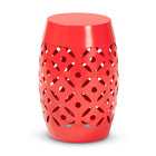 Baxton Studio Hallie Modern and Contemporary Red Finished Metal Outdoor Side Table