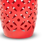 Baxton Studio Hallie Modern and Contemporary Red Finished Metal Outdoor Side Table