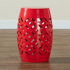 Baxton Studio Hallie Modern and Contemporary Red Finished Metal Outdoor Side Table