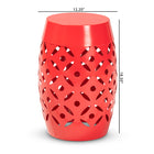 Baxton Studio Hallie Modern and Contemporary Red Finished Metal Outdoor Side Table
