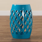 Baxton Studio Branson Modern and Contemporary Blue Finished Metal Outdoor Side Table