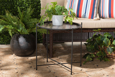 Baxton Studio Ivana Modern and Contemporary Black Finished Metal Plant Stand
