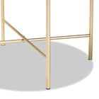 Baxton Studio Maddock Modern and Contemporary Gold Finished Metal End Table with Marble Tabletop