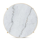 Baxton Studio Maddock Modern and Contemporary Gold Finished Metal End Table with Marble Tabletop