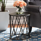 Baxton Studio Finnick Modern Industrial Antique Black finished Metal End Table