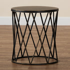 Baxton Studio Finnick Modern Industrial Antique Black finished Metal End Table