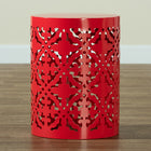 Baxton Studio Jamila Modern and Contemporary Red Finished metal Outdoor Side Table