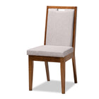 Baxton Studio Rosa Modern and Contemporary Grey Fabric Upholstered and Walnut Brown Finished Wood 7-Piece Dining Set