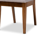 Baxton Studio Rosa Modern and Contemporary Grey Fabric Upholstered and Walnut Brown Finished Wood 7-Piece Dining Set