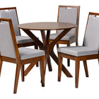 Baxton Studio Eira Modern Grey and Walnut Brown Wood 5-Piece Dining Set