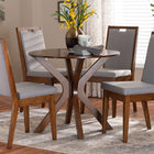 Baxton Studio Eira Modern Grey and Walnut Brown Wood 5-Piece Dining Set