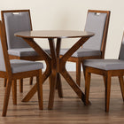 Baxton Studio Eira Modern Grey and Walnut Brown Wood 5-Piece Dining Set