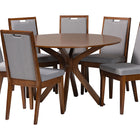 Baxton Studio Eira Modern Grey and Walnut Brown Wood 7-Piece Dining Set