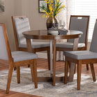Baxton Studio Ana Modern Grey and Walnut Brown Wood 5-Piece Dining Set