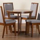 Baxton Studio Ana Modern Grey and Walnut Brown Wood 5-Piece Dining Set