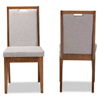 Baxton Studio Octavia Modern and Contemporary Grey Fabric Upholstered and Walnut Brown Finished Wood 2-Piece Dining Chair Set
