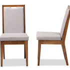 Baxton Studio Octavia Modern and Contemporary Grey Fabric Upholstered and Walnut Brown Finished Wood 2-Piece Dining Chair Set