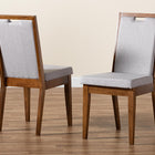Baxton Studio Octavia Modern and Contemporary Grey Fabric Upholstered and Walnut Brown Finished Wood 2-Piece Dining Chair Set