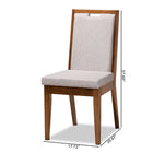 Baxton Studio Octavia Modern and Contemporary Grey Fabric Upholstered and Walnut Brown Finished Wood 2-Piece Dining Chair Set