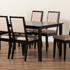 Baxton Studio Suvi Modern and Contemporary Sand Fabric Upholstered and Dark Brown Finished Wood 7-Piece Dining Set