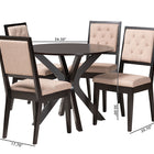 Baxton Studio Mana Modern Sand Fabric and Dark Brown Finished Wood 5-Piece Dining Set