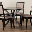 Baxton Studio Mana Modern Sand Fabric and Dark Brown Finished Wood 5-Piece Dining Set