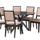 Baxton Studio Mana Modern Sand Fabric and Dark Brown Finished Wood 7-Piece Dining Set