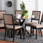 Baxton Studio Mana Modern Sand Fabric and Dark Brown Finished Wood 7-Piece Dining Set