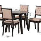 Baxton Studio Alani Modern Beige Fabric and Dark Brown Finished Wood 5-Piece Dining Set