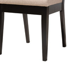 Baxton Studio Kala Modern Beige Fabric and Dark Brown Finished Wood 5-Piece Dining Set