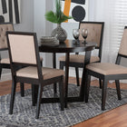 Baxton Studio Kala Modern Beige Fabric and Dark Brown Finished Wood 5-Piece Dining Set