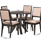 Baxton Studio Kai Modern Sand Fabric and Dark Brown Finished Wood 5-Piece Dining Set