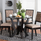 Baxton Studio Kai Modern Sand Fabric and Dark Brown Finished Wood 5-Piece Dining Set
