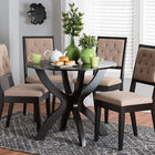 Baxton Studio Noe Modern Sand Fabric and Dark Brown Finished Wood 5-Piece Dining Set