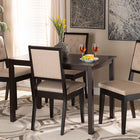 Baxton Studio Suvi Modern and Contemporary Sand Fabric Upholstered and Dark Brown Finished Wood 5-Piece Dining Set