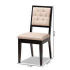 Baxton Studio Gideon Modern and Contemporary Sand Fabric Upholstered and Dark Brown Finished Wood 2-Piece Dining Chair Set