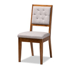 Baxton Studio Suvi Modern and Contemporary Grey Fabric Upholstered and Walnut Brown Finished Wood 7-Piece Dining Set