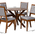 Baxton Studio Mana Modern Grey and Walnut Brown Wood 5-Piece Dining Set