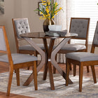 Baxton Studio Mana Modern Grey and Walnut Brown Wood 5-Piece Dining Set