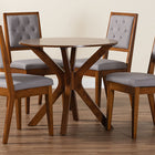 Baxton Studio Mana Modern Grey and Walnut Brown Wood 5-Piece Dining Set