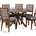 Baxton Studio Mana Modern Grey and Walnut Brown Wood 7-Piece Dining Set