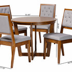Baxton Studio Kala Modern Grey and Walnut Brown Wood 5-Piece Dining Set