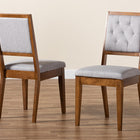 Baxton Studio Gideon Modern and Contemporary Grey Fabric Upholstered and Walnut Brown Finished Wood 2-Piece Dining Chair Set