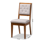 Baxton Studio Gideon Modern and Contemporary Grey Fabric Upholstered and Walnut Brown Finished Wood 2-Piece Dining Chair Set