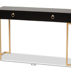 Baxton Studio Beagan Modern and Contemporary Black Finished Wood and Gold Metal 2-Drawer Console Table