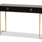 Baxton Studio Beagan Modern and Contemporary Black Finished Wood and Gold Metal 2-Drawer Console Table