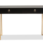 Baxton Studio Beagan Modern and Contemporary Black Finished Wood and Gold Metal 2-Drawer Console Table