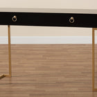Baxton Studio Beagan Modern and Contemporary Black Finished Wood and Gold Metal 2-Drawer Console Table